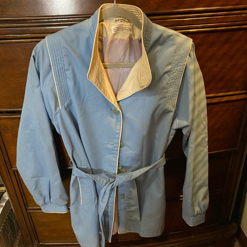 Vintage Women's Blue Jacket with Belt